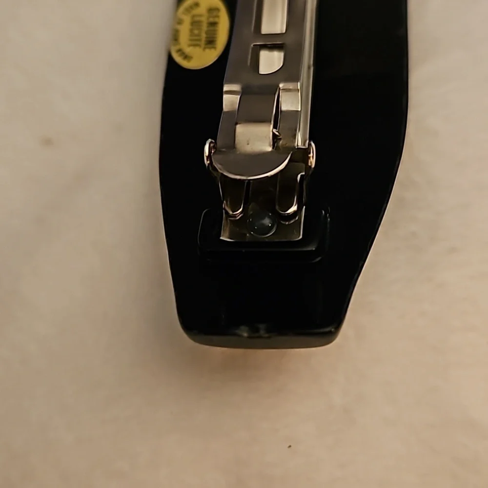 Vintage Black Lucite Made in Hong Kong Art Deco Barrette